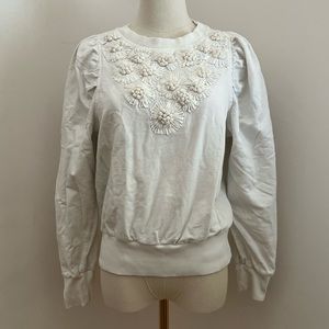 Anthropologie floral appliqué sweatshirt